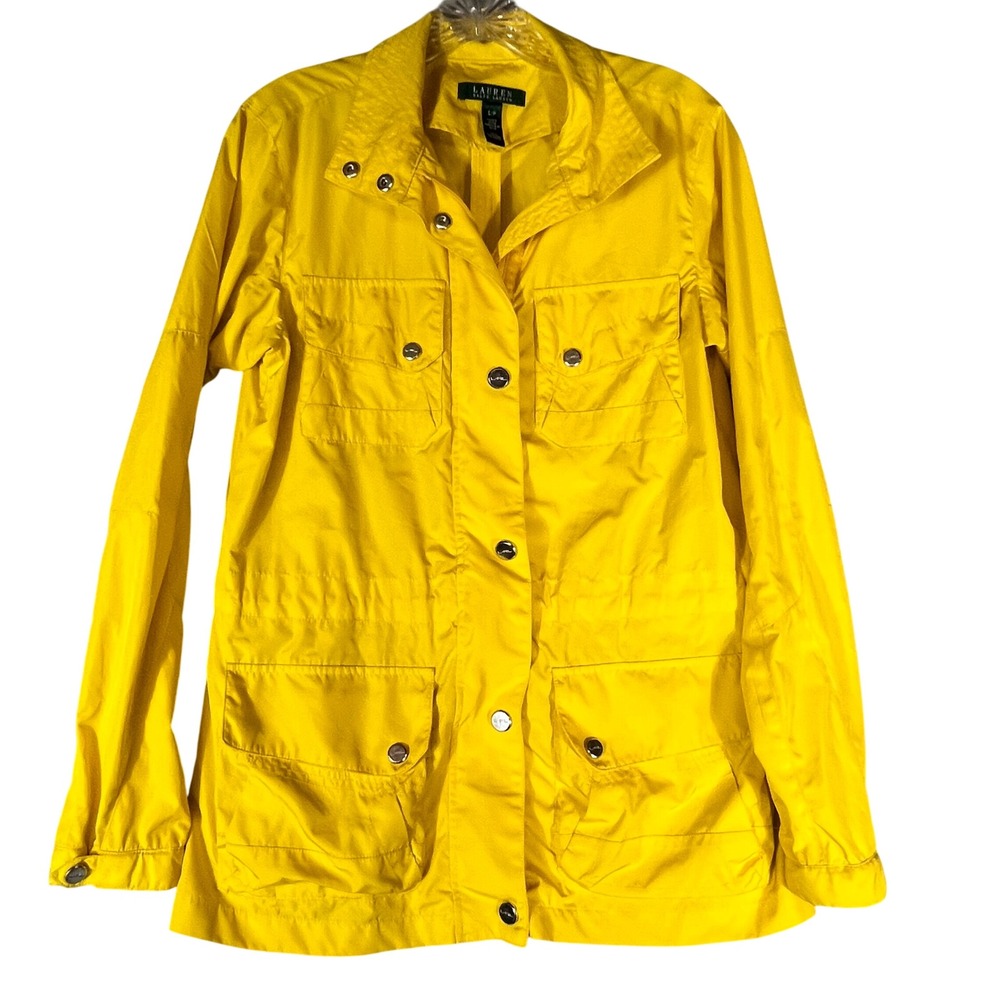 Lauren Ralph Lauren S Petite Field Jacket Womens Snap Utility Safari Coat *see